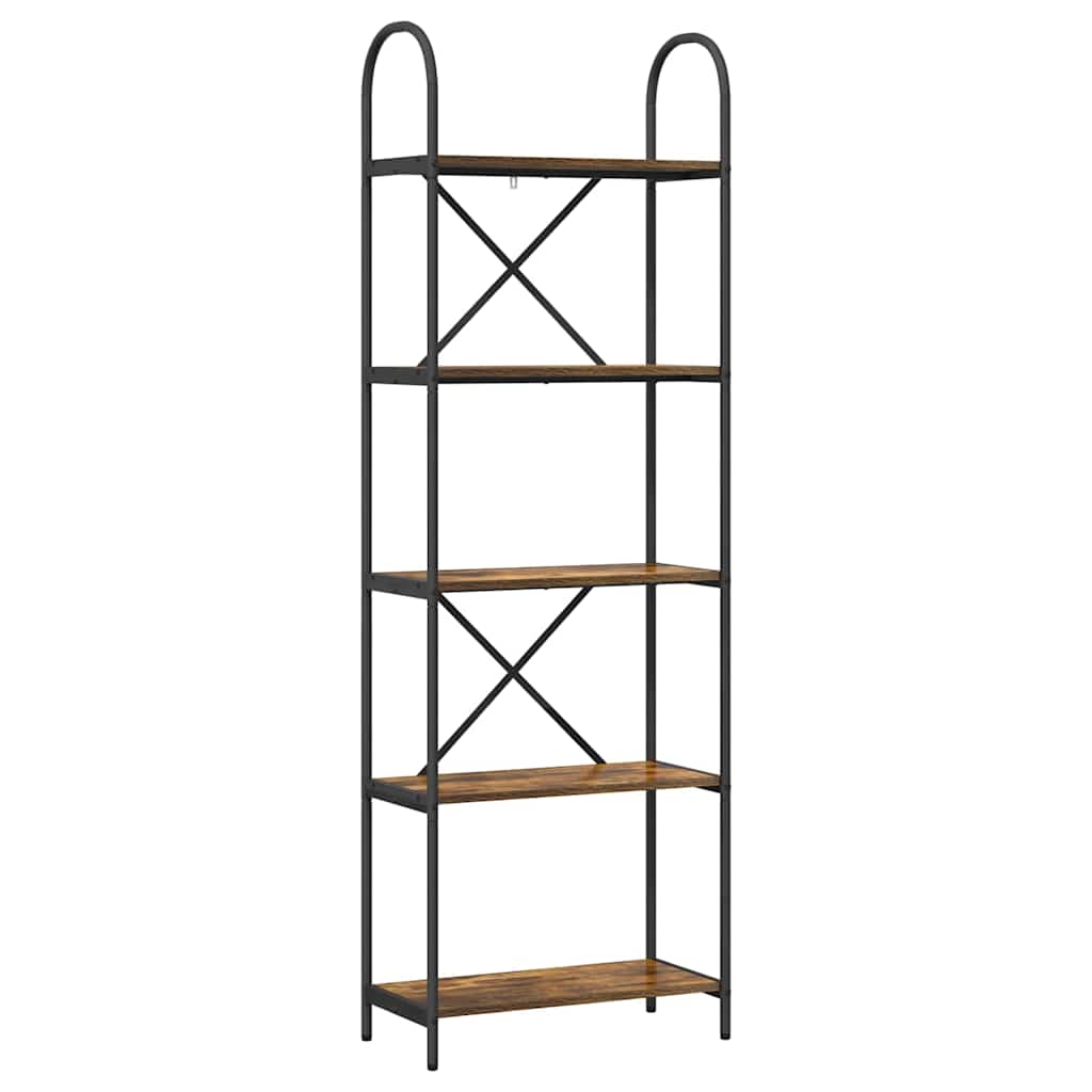 Boekenkast Gerookt eiken 60 x 30 x 183 cm Bewerkt hout is nu te koop bij PeponiXL, paradijselijk wonen!