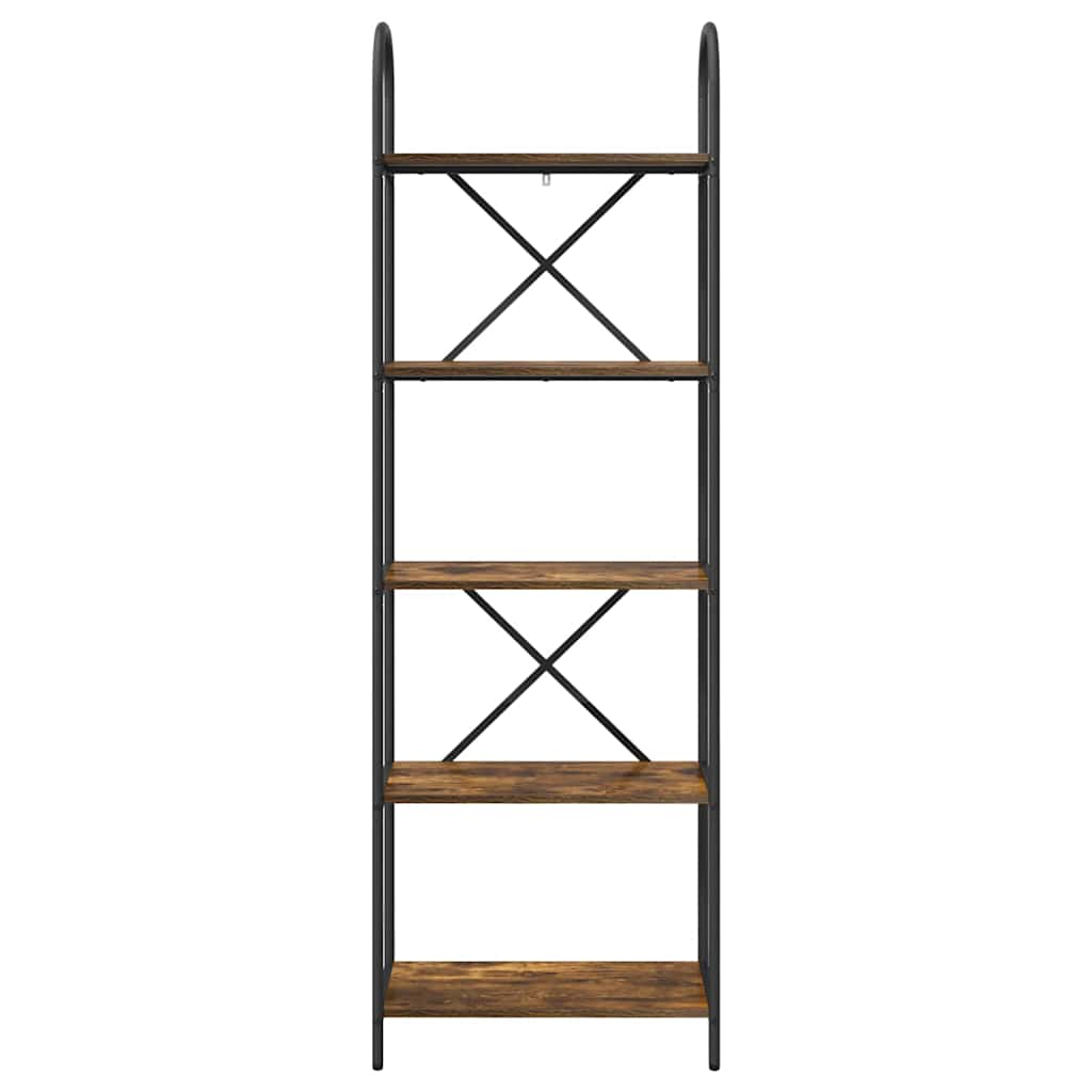 Boekenkast Gerookt eiken 60 x 30 x 183 cm Bewerkt hout is nu te koop bij PeponiXL, paradijselijk wonen!