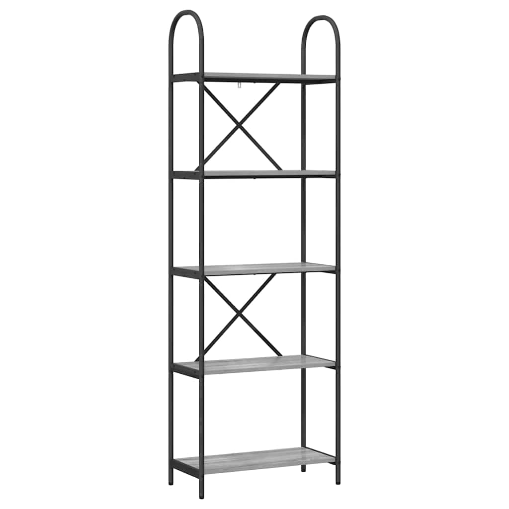 Boekenkast Grijs Sonoma 60 x 30 x 183 cm Bewerkt hout is nu te koop bij PeponiXL, paradijselijk wonen!