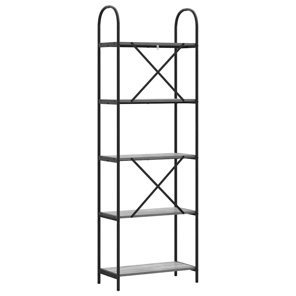 Boekenkast Grijs Sonoma 60 x 30 x 183 cm Bewerkt hout is nu te koop bij PeponiXL, paradijselijk wonen!