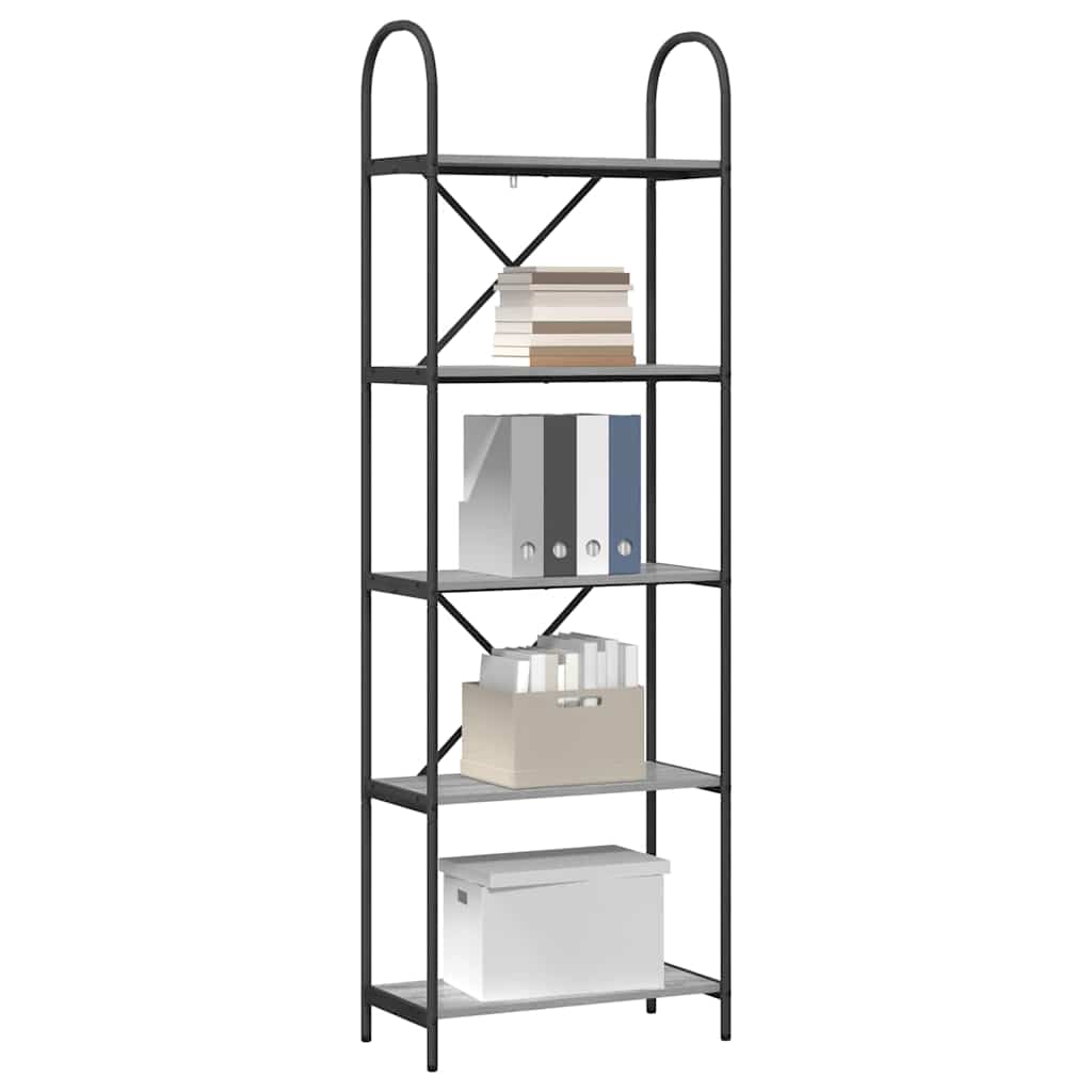 Boekenkast Grijs Sonoma 60 x 30 x 183 cm Bewerkt hout is nu te koop bij PeponiXL, paradijselijk wonen!