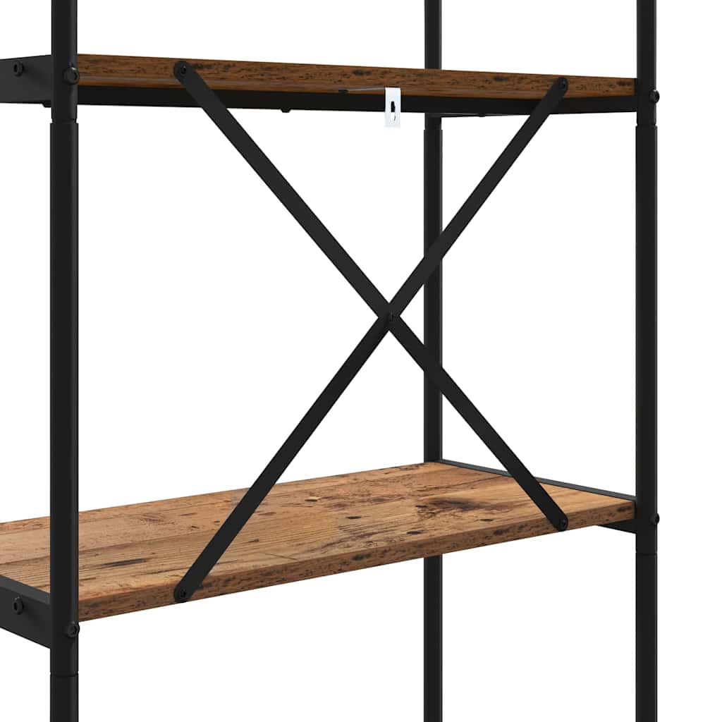 Boekenkast Oudhout 60 x 30 x 183 cm Bewerkt hout is nu te koop bij PeponiXL, paradijselijk wonen!