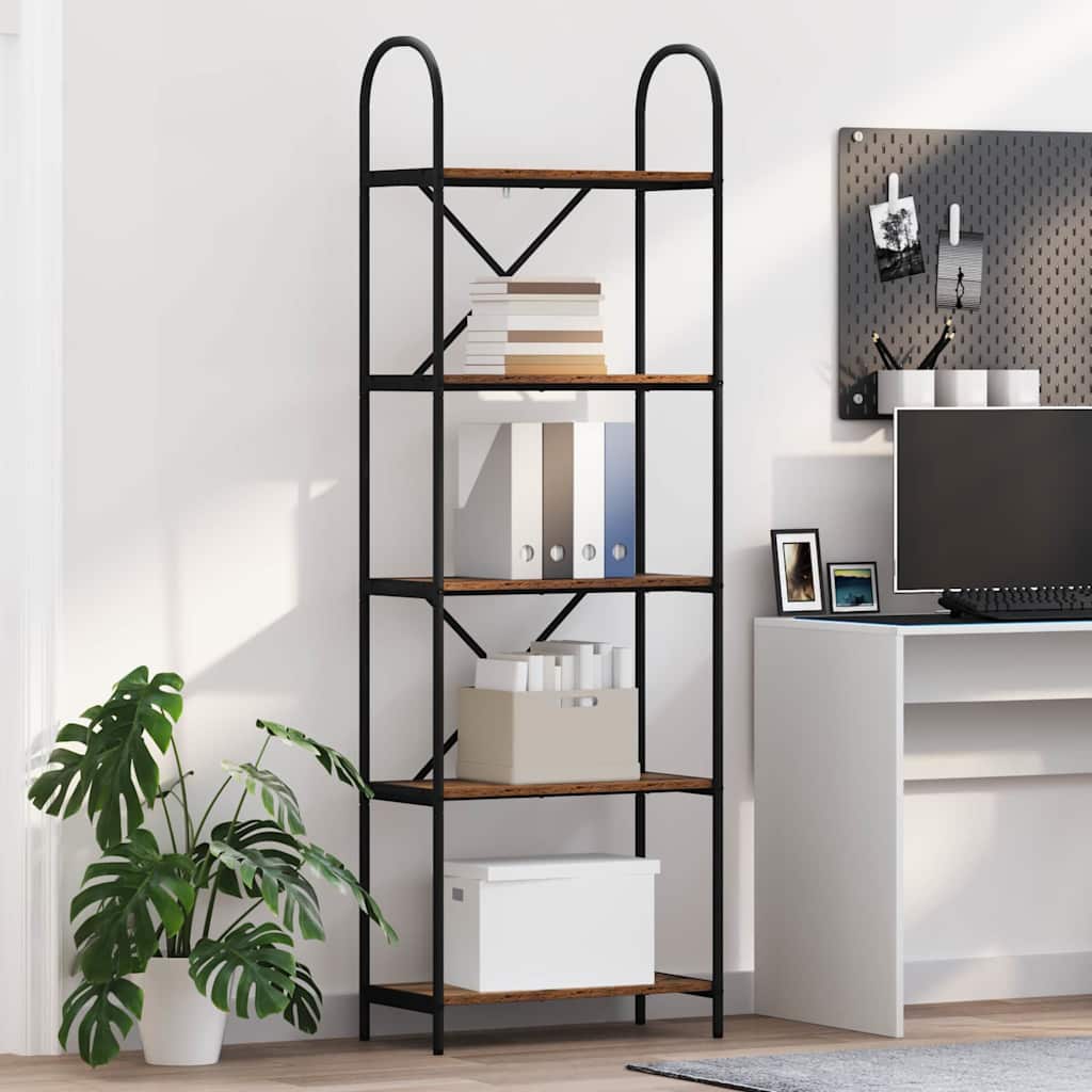 Boekenkast Oudhout 60 x 30 x 183 cm Bewerkt hout is nu te koop bij PeponiXL, paradijselijk wonen!