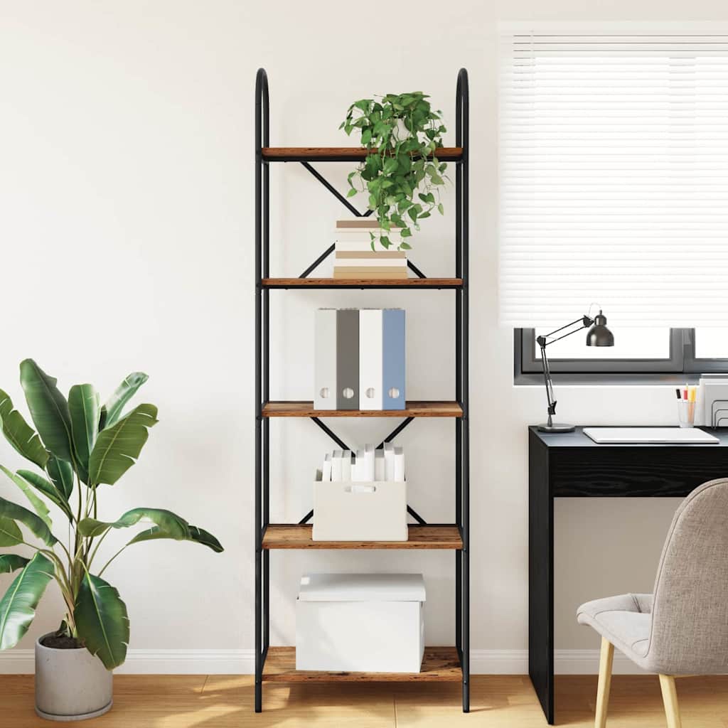 Boekenkast Oudhout 60 x 30 x 183 cm Bewerkt hout is nu te koop bij PeponiXL, paradijselijk wonen!