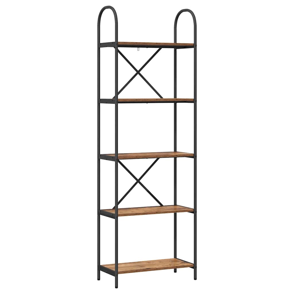 Boekenkast Oudhout 60 x 30 x 183 cm Bewerkt hout is nu te koop bij PeponiXL, paradijselijk wonen!