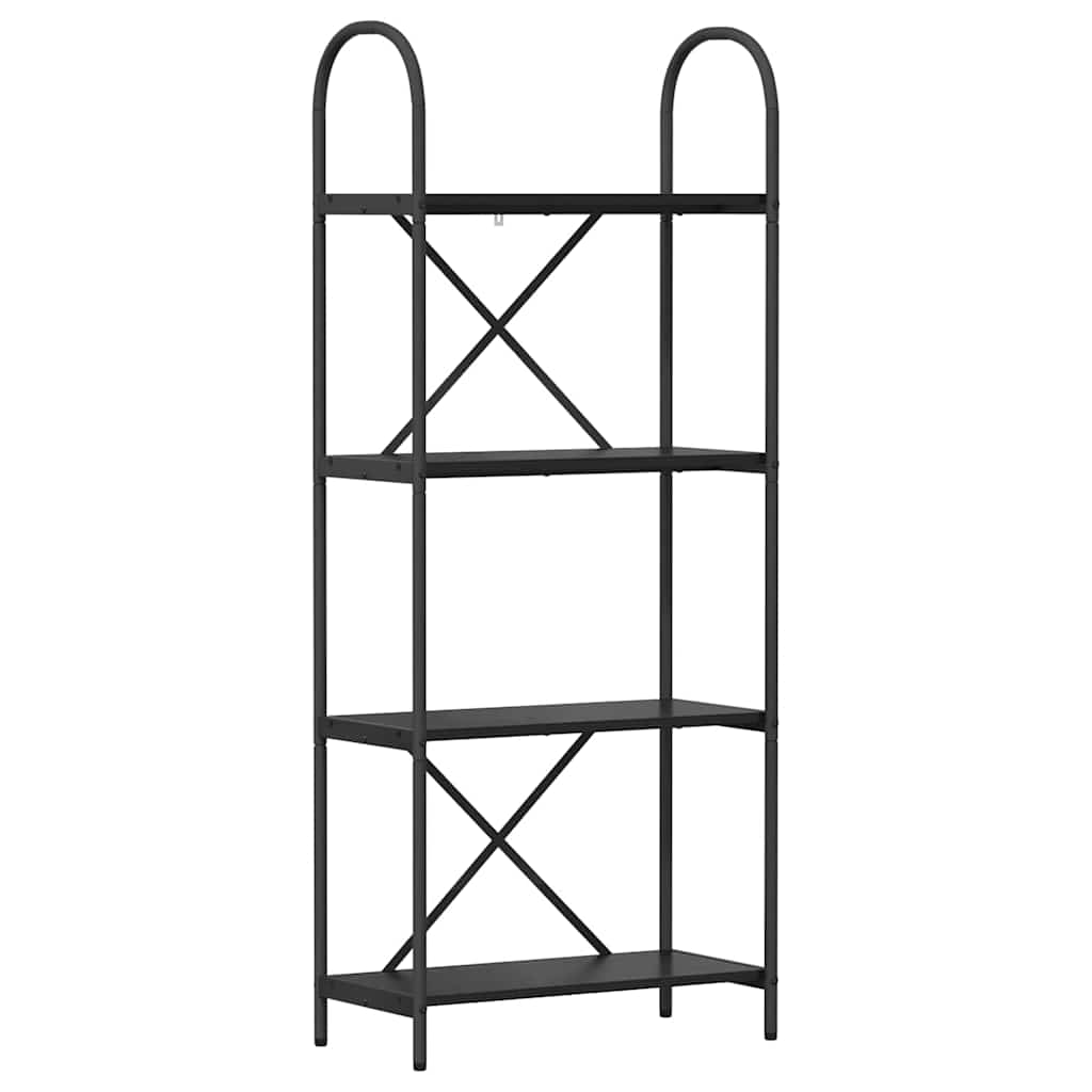 Boekenkast Zwart Eiken 60 x 30 x 146 cm Bewerkt hout is nu te koop bij PeponiXL, paradijselijk wonen!