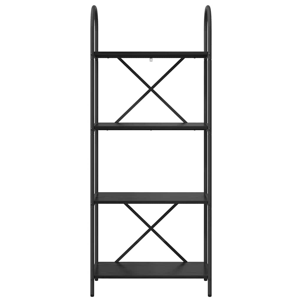 Boekenkast Zwart Eiken 60 x 30 x 146 cm Bewerkt hout is nu te koop bij PeponiXL, paradijselijk wonen!