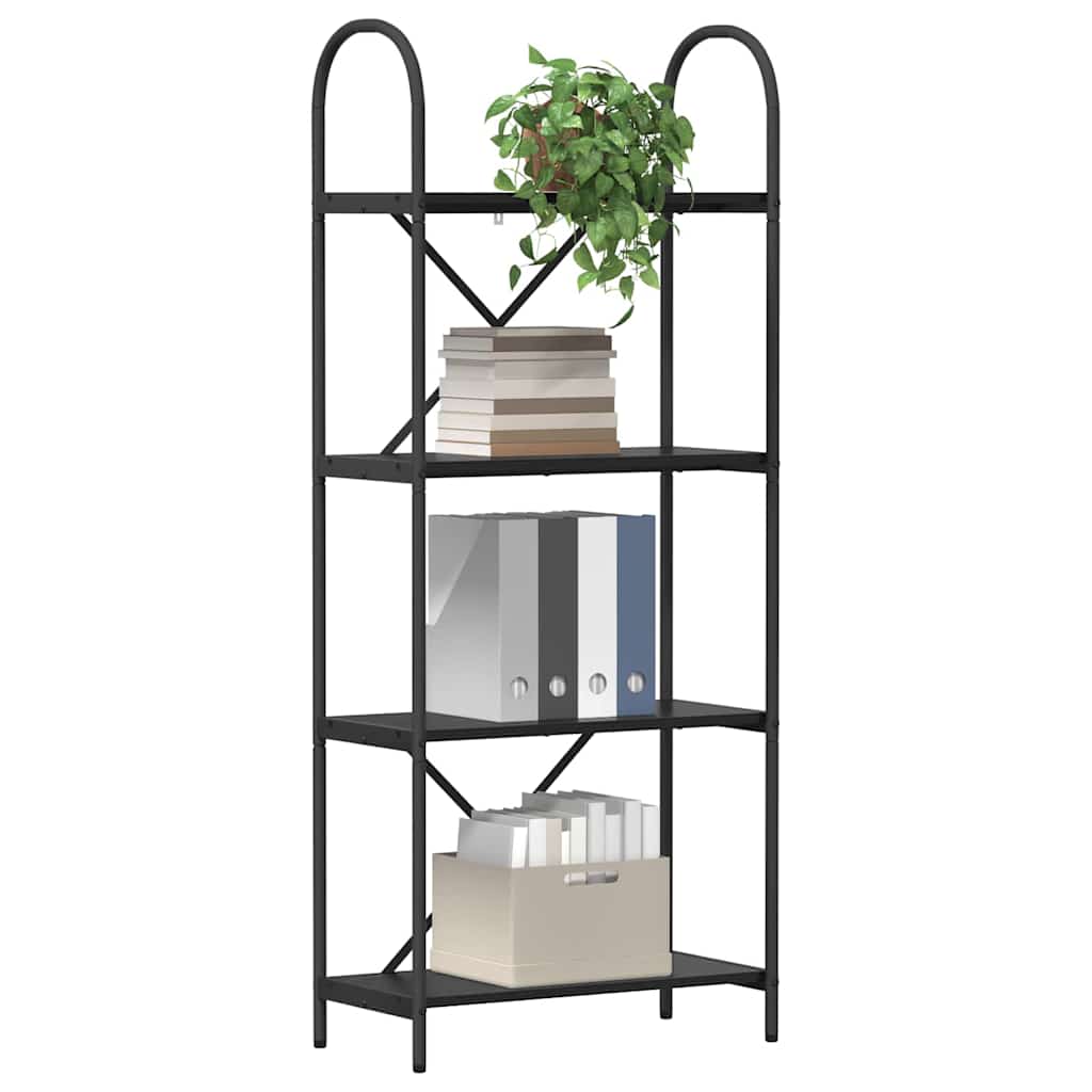 Boekenkast Zwart Eiken 60 x 30 x 146 cm Bewerkt hout is nu te koop bij PeponiXL, paradijselijk wonen!