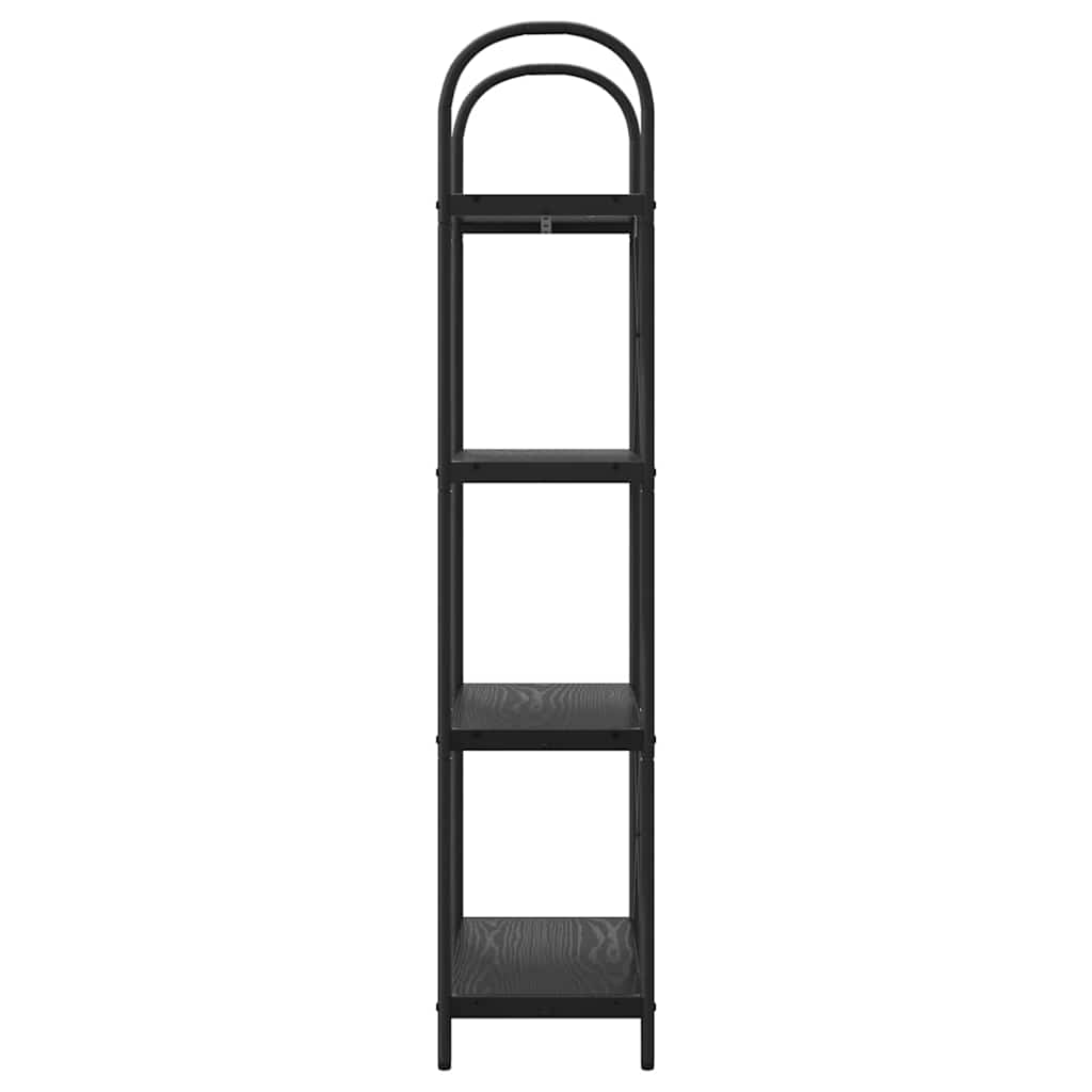 Boekenkast Zwart Eiken 60 x 30 x 146 cm Bewerkt hout is nu te koop bij PeponiXL, paradijselijk wonen!