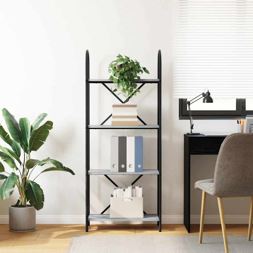 Boekenkast Grijs Sonoma 60 x 30 x 146 cm Bewerkt hout is nu te koop bij PeponiXL, paradijselijk wonen!