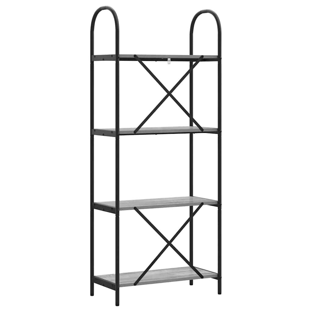 Boekenkast Grijs Sonoma 60 x 30 x 146 cm Bewerkt hout is nu te koop bij PeponiXL, paradijselijk wonen!