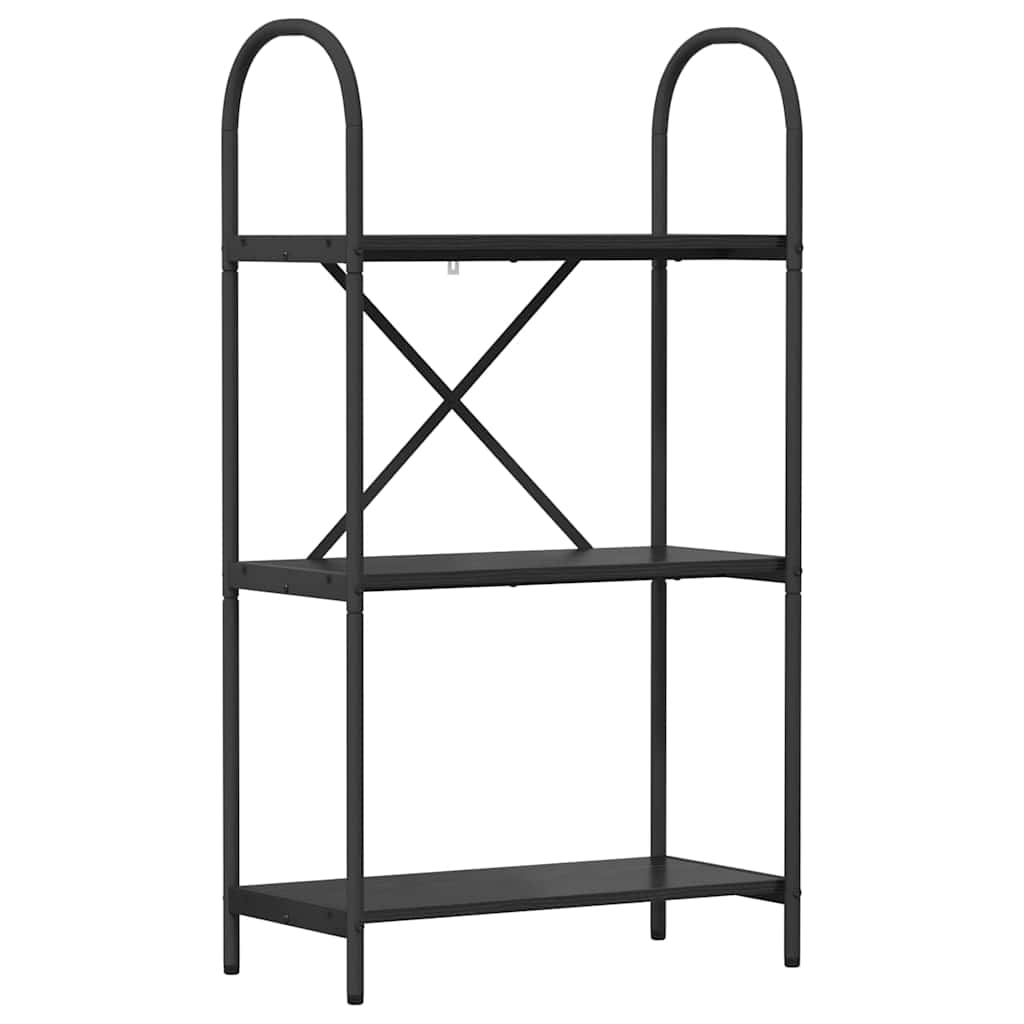 Boekenkast Zwart Eiken 60 x 30 x 109 cm Bewerkt hout is nu te koop bij PeponiXL, paradijselijk wonen!