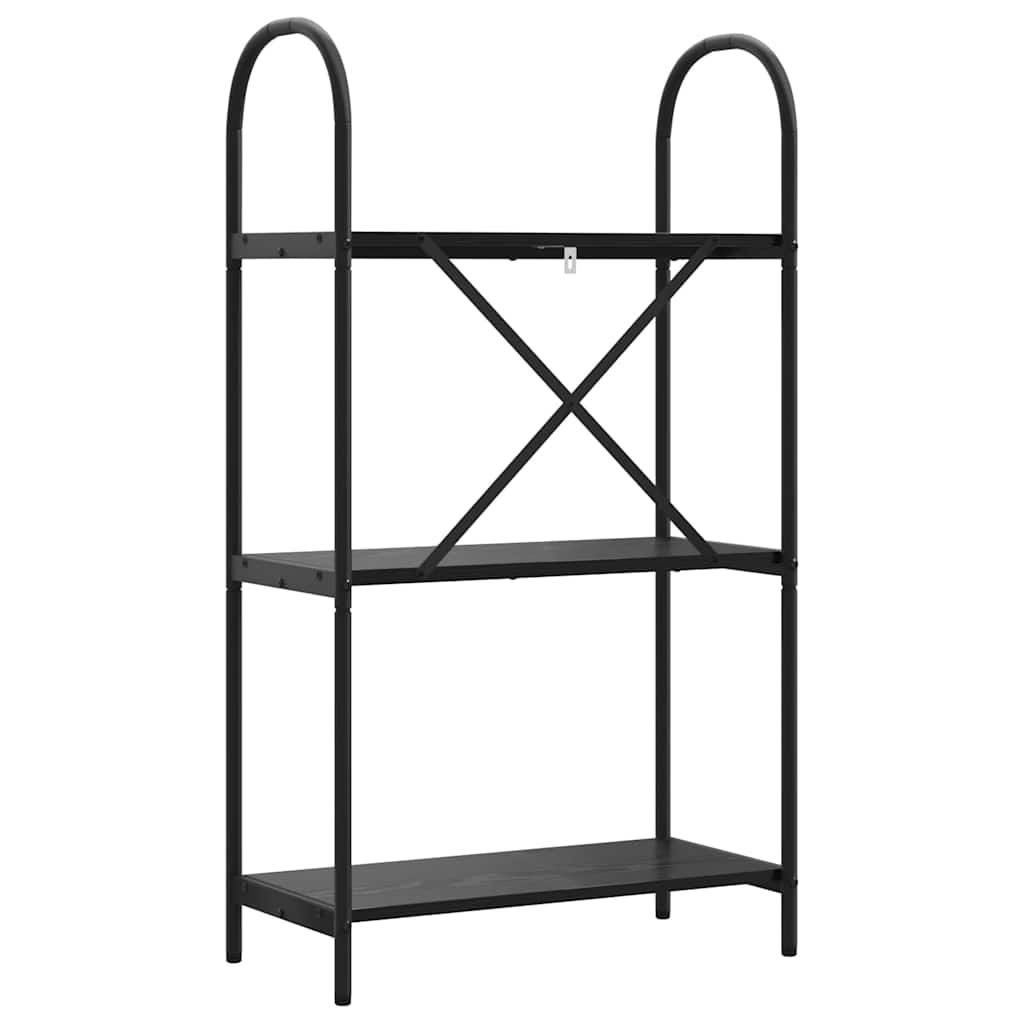 Boekenkast Zwart Eiken 60 x 30 x 109 cm Bewerkt hout is nu te koop bij PeponiXL, paradijselijk wonen!