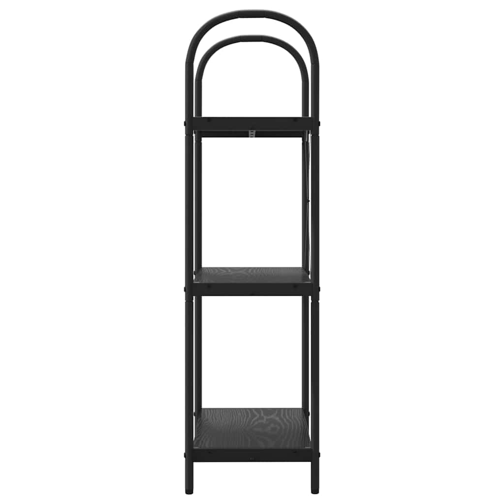 Boekenkast Zwart Eiken 60 x 30 x 109 cm Bewerkt hout is nu te koop bij PeponiXL, paradijselijk wonen!