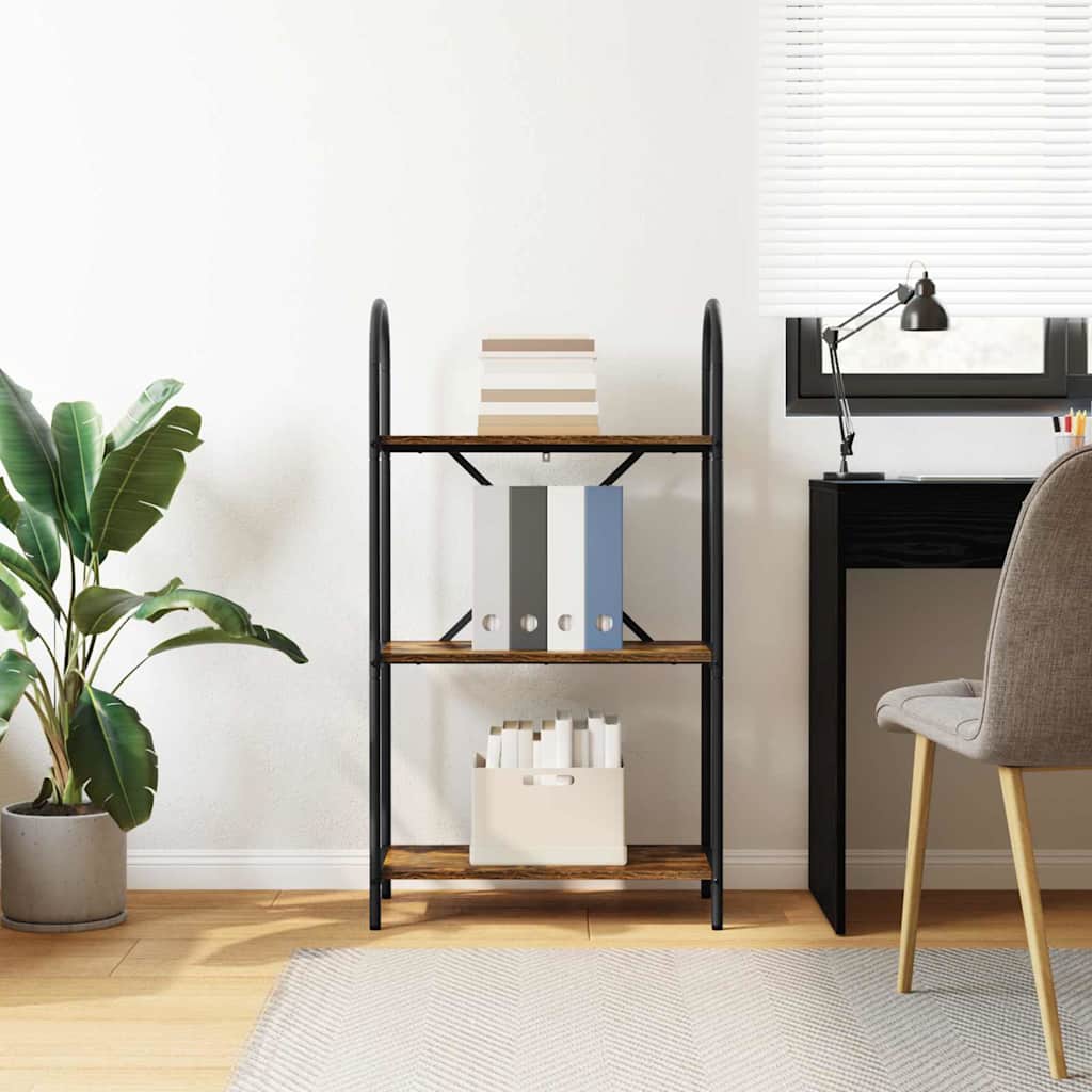 Boekenkast Gerookt eiken 60 x 30 x 109 cm Bewerkt hout is nu te koop bij PeponiXL, paradijselijk wonen!