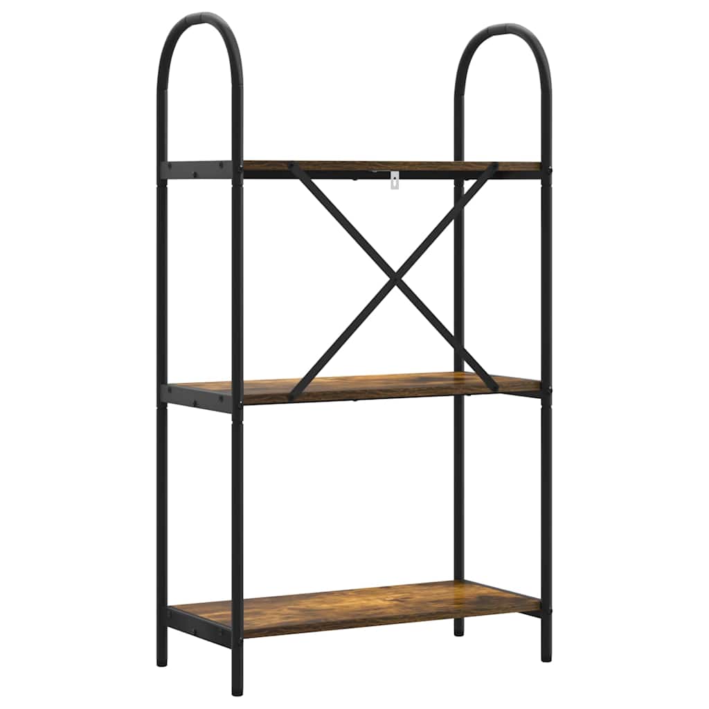 Boekenkast Gerookt eiken 60 x 30 x 109 cm Bewerkt hout is nu te koop bij PeponiXL, paradijselijk wonen!