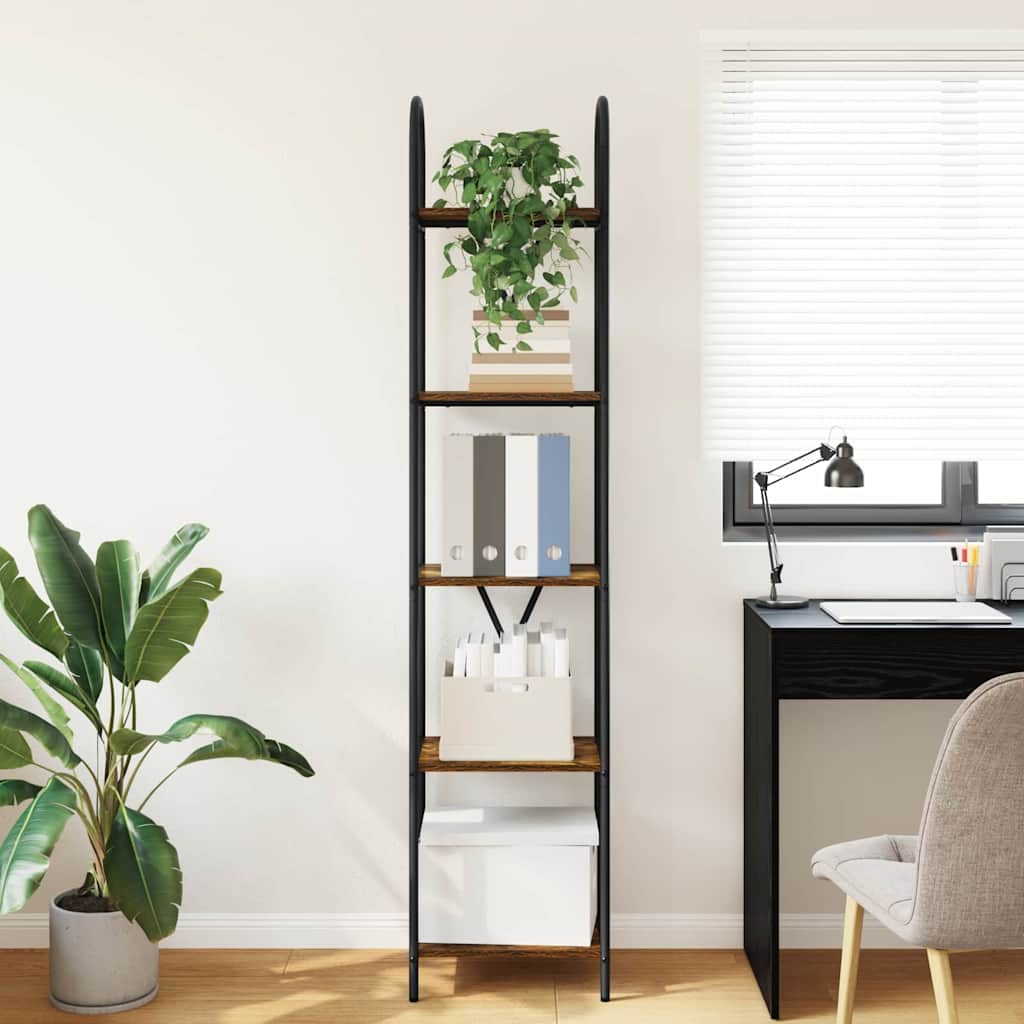 Boekenkast Gerookt eiken 40 x 30 x 183 cm Bewerkt hout is nu te koop bij PeponiXL, paradijselijk wonen!