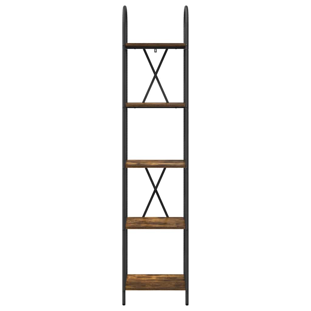 Boekenkast Gerookt eiken 40 x 30 x 183 cm Bewerkt hout is nu te koop bij PeponiXL, paradijselijk wonen!