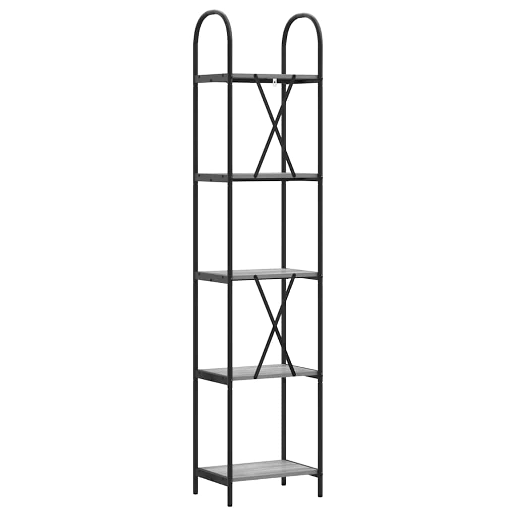 Boekenkast Grijs Sonoma 40 x 30 x 183 cm Bewerkt hout is nu te koop bij PeponiXL, paradijselijk wonen!