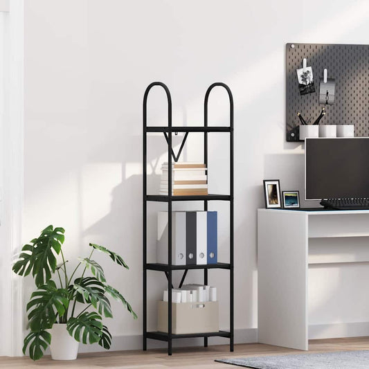 Boekenkast Zwart Eiken 40 x 30 x 146 cm Bewerkt hout is nu te koop bij PeponiXL, paradijselijk wonen!