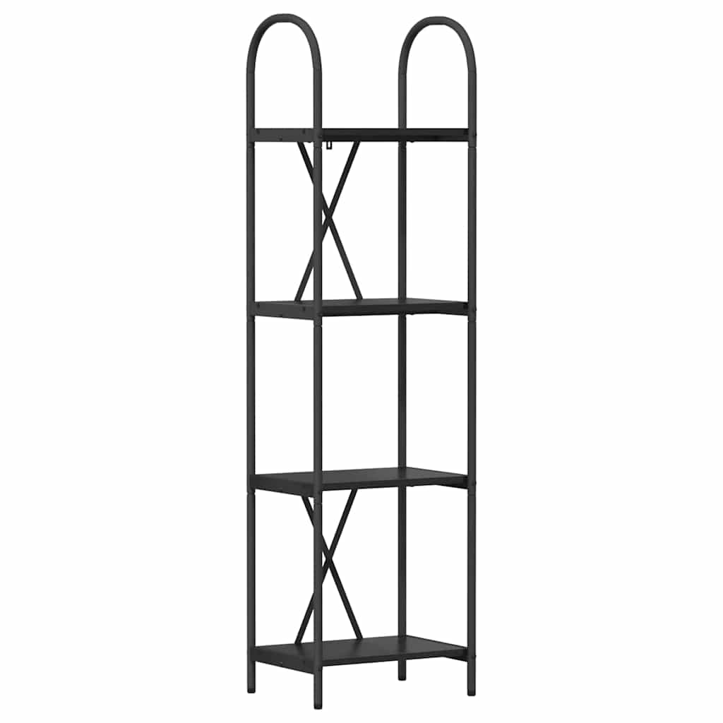 Boekenkast Zwart Eiken 40 x 30 x 146 cm Bewerkt hout is nu te koop bij PeponiXL, paradijselijk wonen!