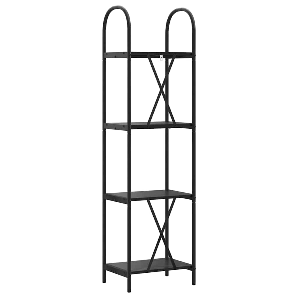 Boekenkast Zwart Eiken 40 x 30 x 146 cm Bewerkt hout is nu te koop bij PeponiXL, paradijselijk wonen!