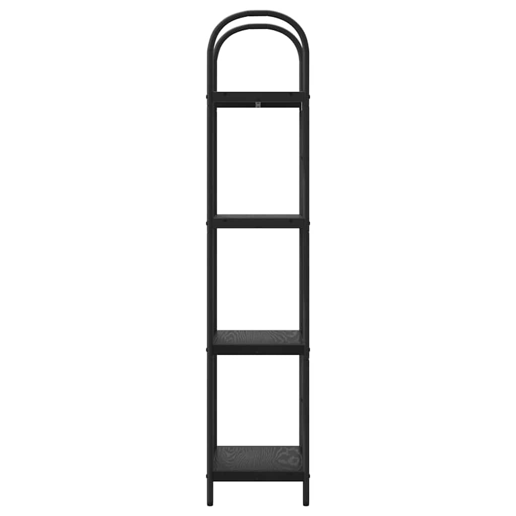 Boekenkast Zwart Eiken 40 x 30 x 146 cm Bewerkt hout is nu te koop bij PeponiXL, paradijselijk wonen!