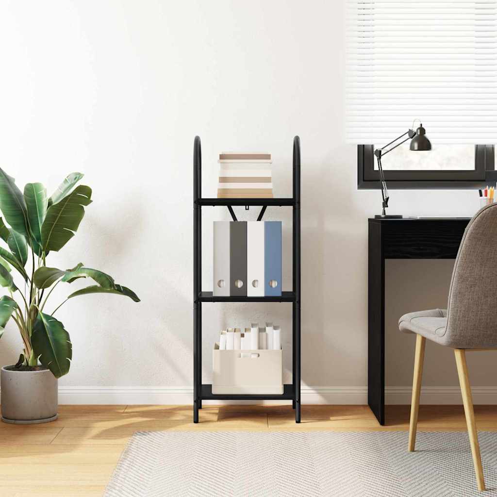 Boekenkast Zwart Eiken 40 x 30 x 109 cm Bewerkt hout is nu te koop bij PeponiXL, paradijselijk wonen!