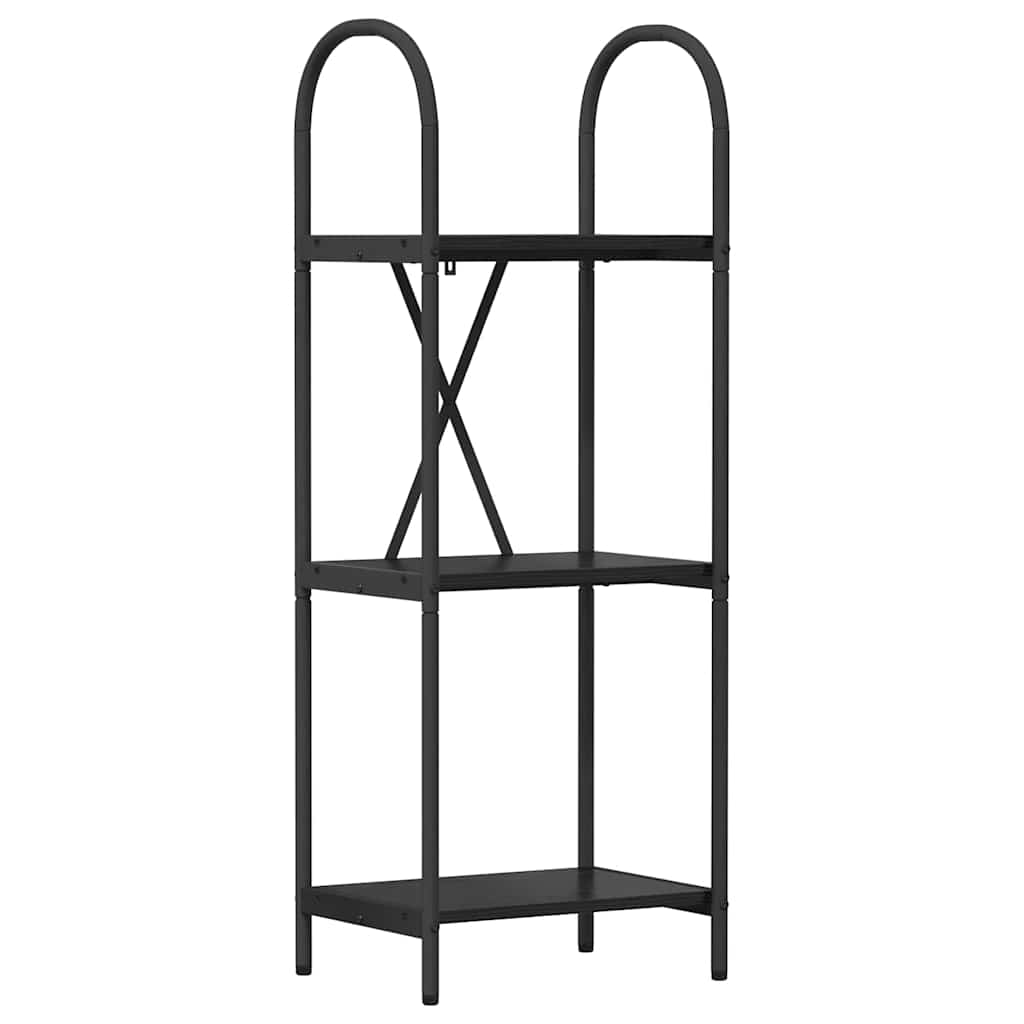 Boekenkast Zwart Eiken 40 x 30 x 109 cm Bewerkt hout is nu te koop bij PeponiXL, paradijselijk wonen!