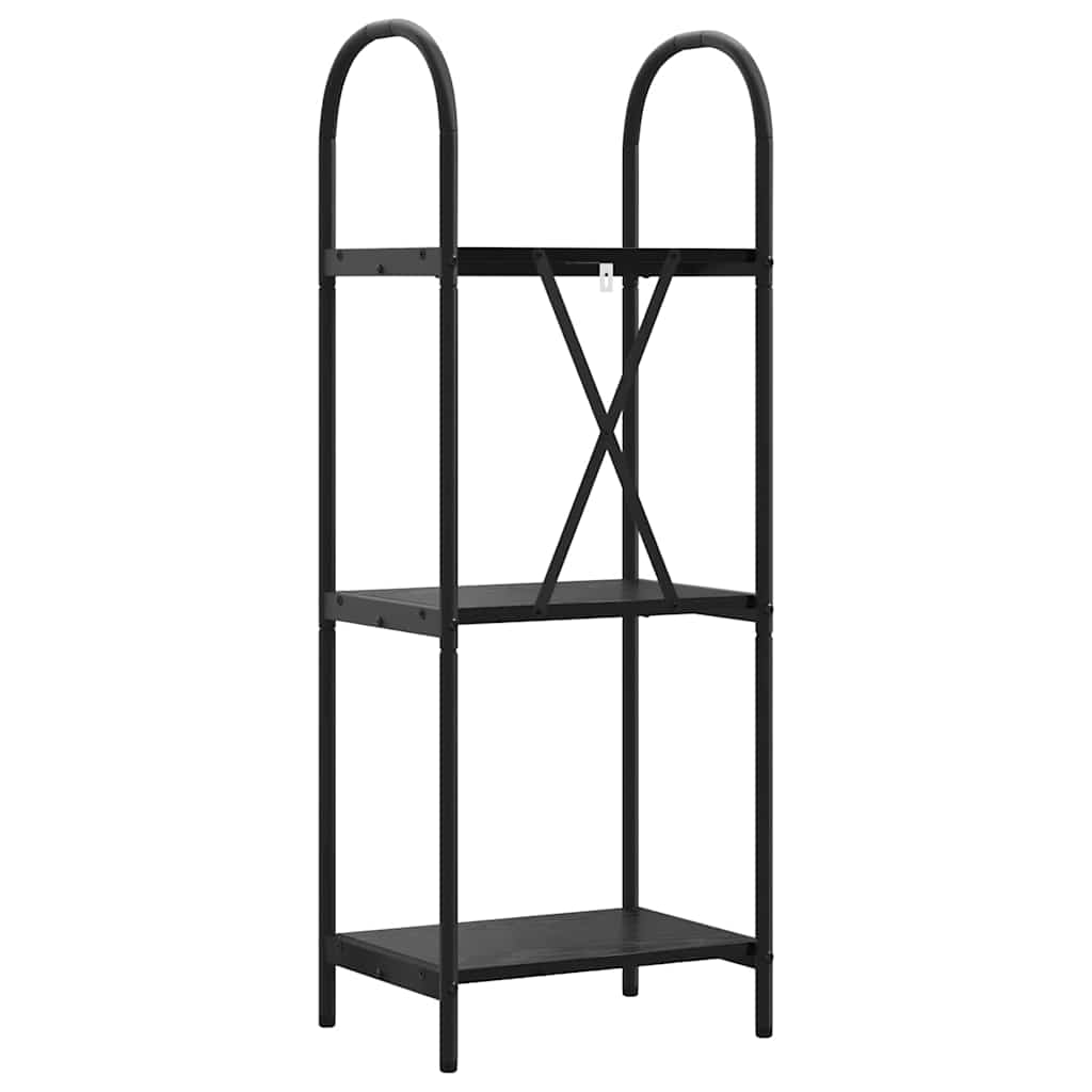 Boekenkast Zwart Eiken 40 x 30 x 109 cm Bewerkt hout is nu te koop bij PeponiXL, paradijselijk wonen!