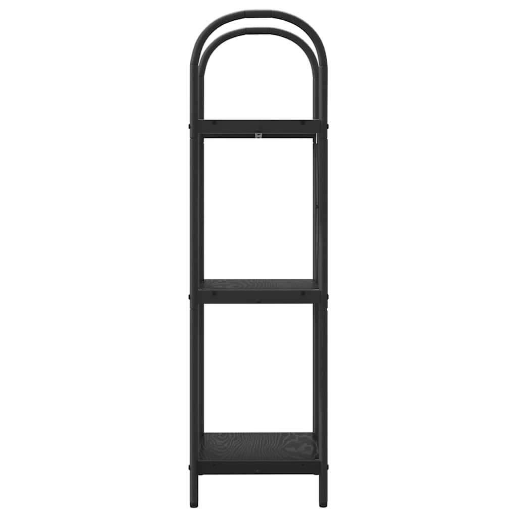 Boekenkast Zwart Eiken 40 x 30 x 109 cm Bewerkt hout is nu te koop bij PeponiXL, paradijselijk wonen!