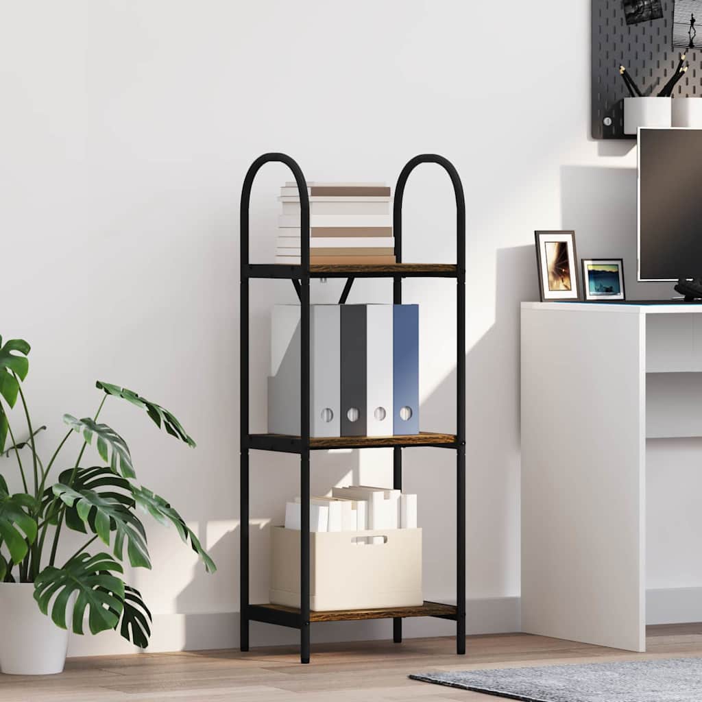 Boekenkast Gerookt eiken 40 x 30 x 109 cm Bewerkt hout is nu te koop bij PeponiXL, paradijselijk wonen!