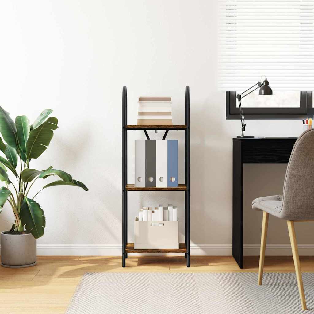 Boekenkast Gerookt eiken 40 x 30 x 109 cm Bewerkt hout is nu te koop bij PeponiXL, paradijselijk wonen!