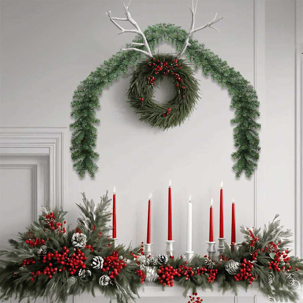 Kerstkrans 2 pcs Groen 20 m PVC is nu te koop bij PeponiXL, paradijselijk wonen!
