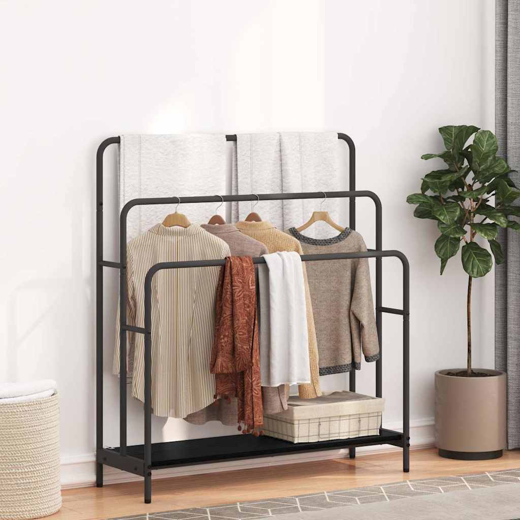 Kledingrek Zwart Eiken 90 x 30 x 100,5 cm Bewerkt hout is nu te koop bij PeponiXL, paradijselijk wonen!