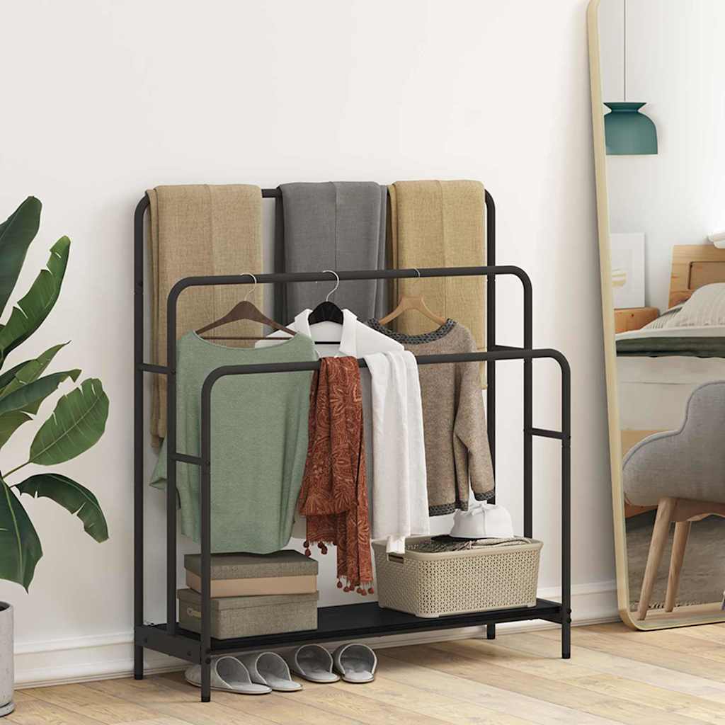 Kledingrek Zwart Eiken 90 x 30 x 100,5 cm Bewerkt hout is nu te koop bij PeponiXL, paradijselijk wonen!