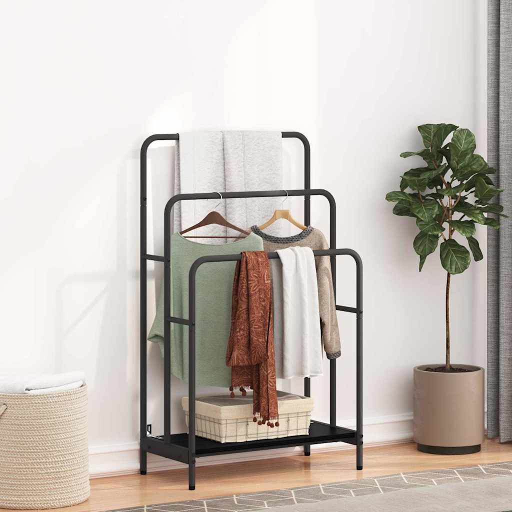 Kledingrek Zwart Eiken 60 x 30 x 100,5 cm Bewerkt hout is nu te koop bij PeponiXL, paradijselijk wonen!