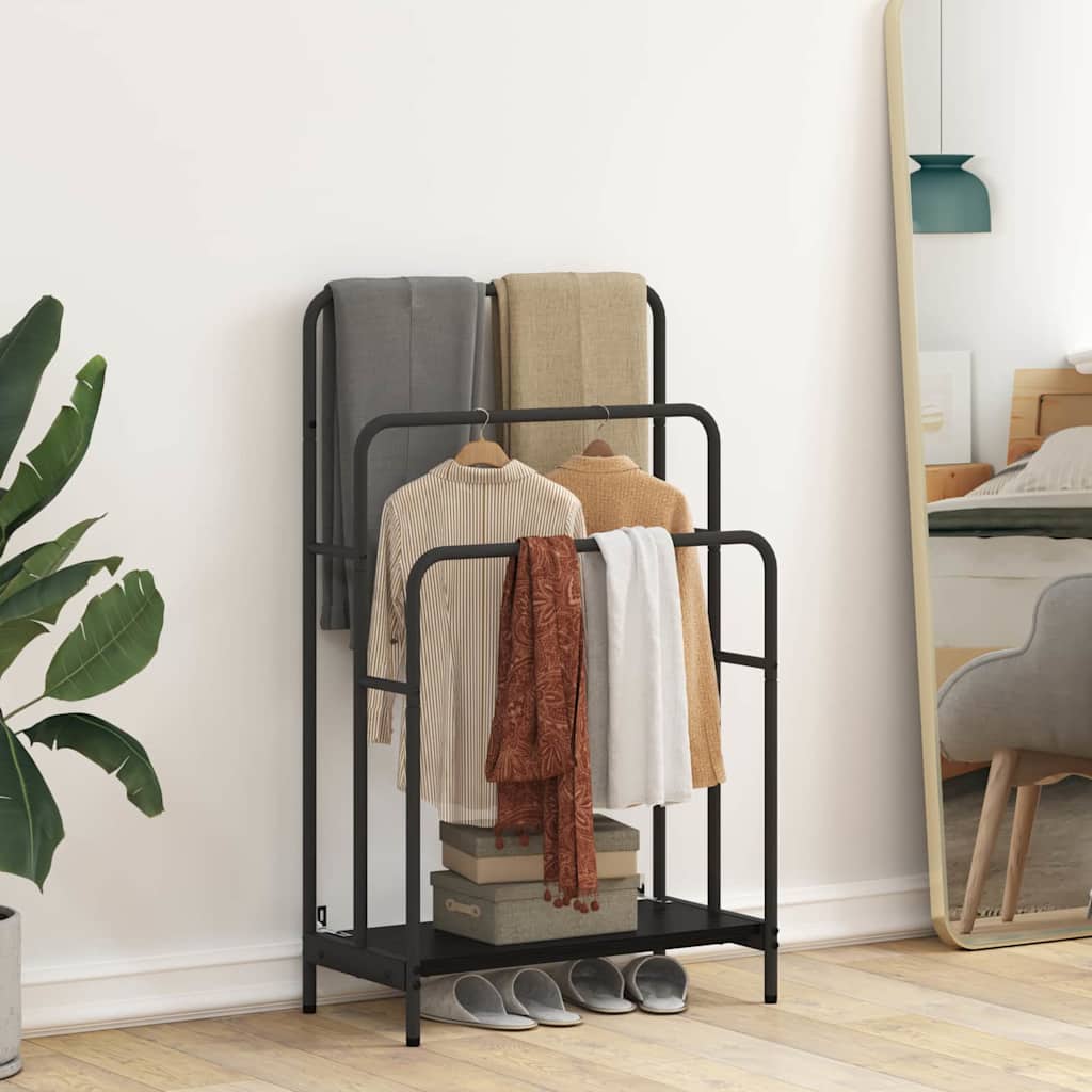 Kledingrek Zwart Eiken 60 x 30 x 100,5 cm Bewerkt hout is nu te koop bij PeponiXL, paradijselijk wonen!