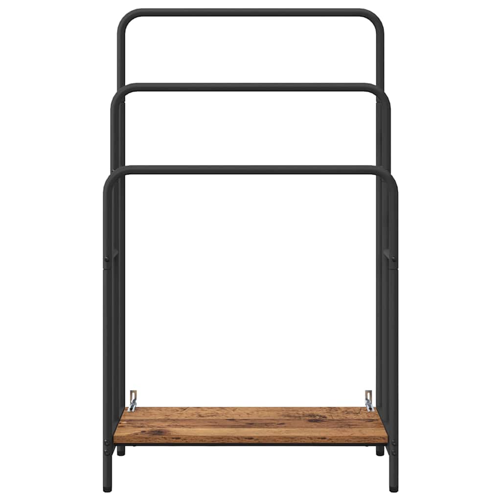 Kledingrek met plank Oudhout 60 x 30 x 100,5 cm Bewerkt hout is nu te koop bij PeponiXL, paradijselijk wonen!