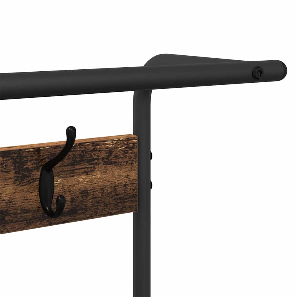 Kapstok met plank Oudhout 75 x 34 x 184 cm Bewerkt hout is nu te koop bij PeponiXL, paradijselijk wonen!