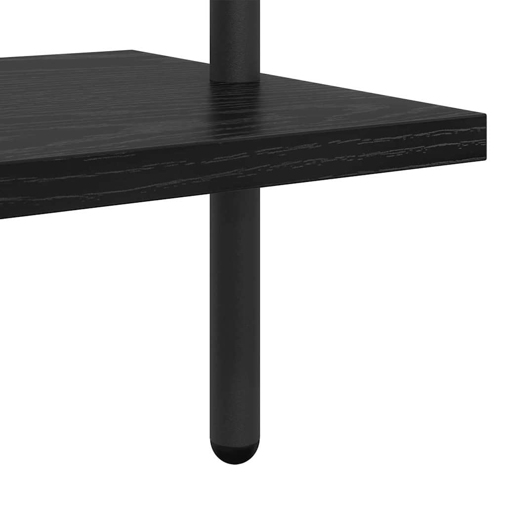 Boekenkast Zwart Eiken 60 x 24 x 168 cm Bewerkt hout is nu te koop bij PeponiXL, paradijselijk wonen!