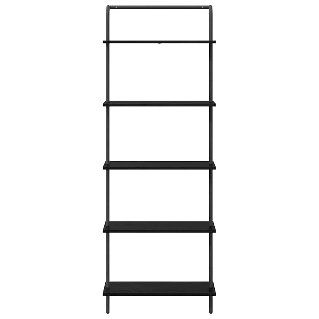 Boekenkast Zwart Eiken 60 x 24 x 168 cm Bewerkt hout is nu te koop bij PeponiXL, paradijselijk wonen!