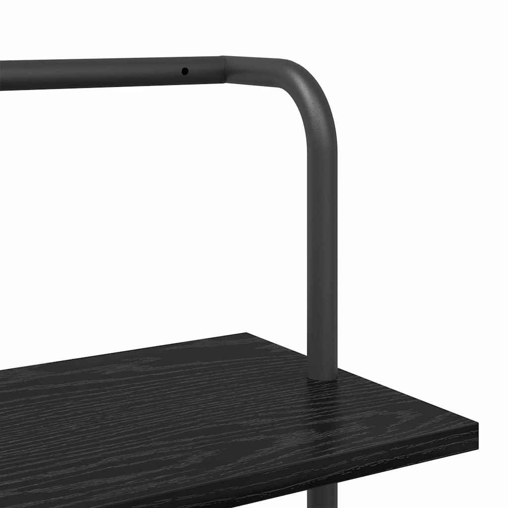 Boekenkast Zwart Eiken 60 x 24 x 203 cm Bewerkt hout is nu te koop bij PeponiXL, paradijselijk wonen!