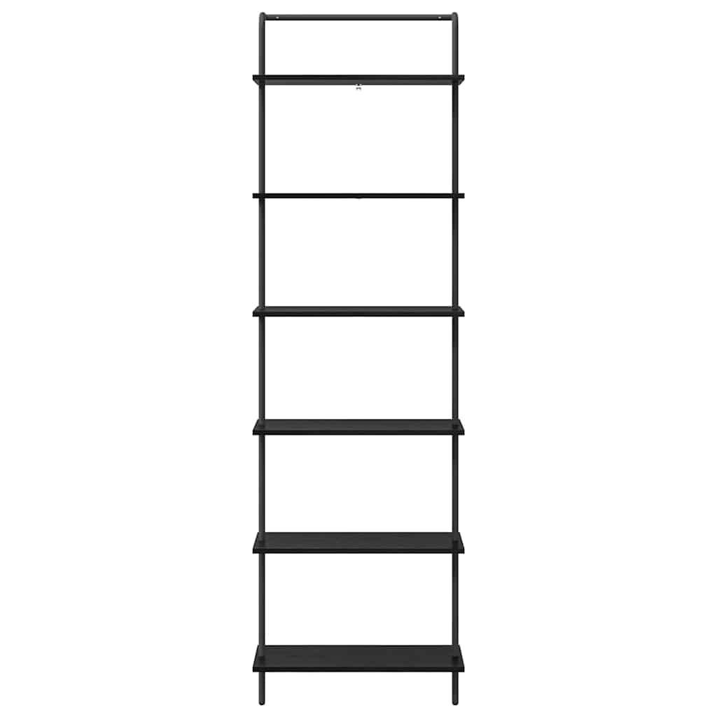 Boekenkast Zwart Eiken 60 x 24 x 203 cm Bewerkt hout is nu te koop bij PeponiXL, paradijselijk wonen!