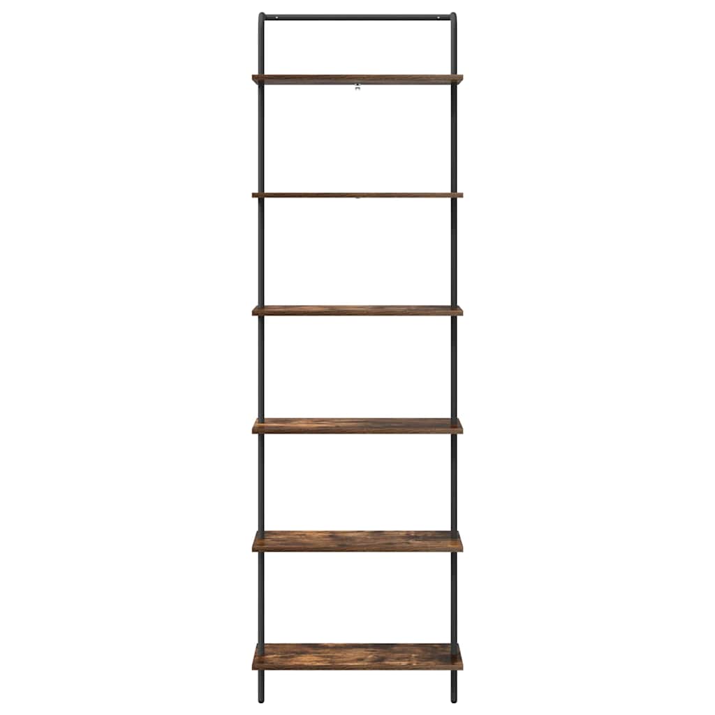 Boekenkast Gerookt eiken 60 x 24 x 203 cm Bewerkt hout is nu te koop bij PeponiXL, paradijselijk wonen!