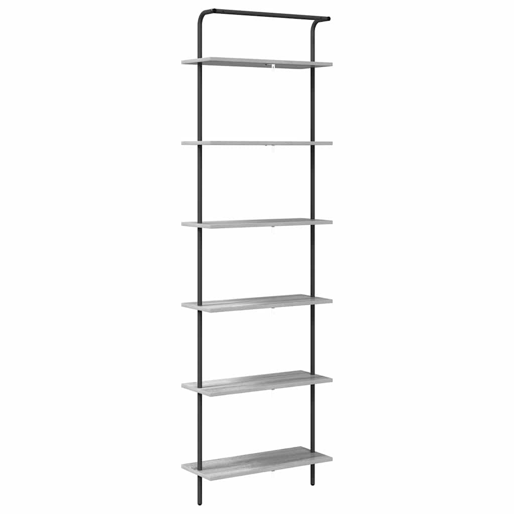 Boekenkast Grijs Sonoma 60 x 24 x 203 cm Bewerkt hout is nu te koop bij PeponiXL, paradijselijk wonen!