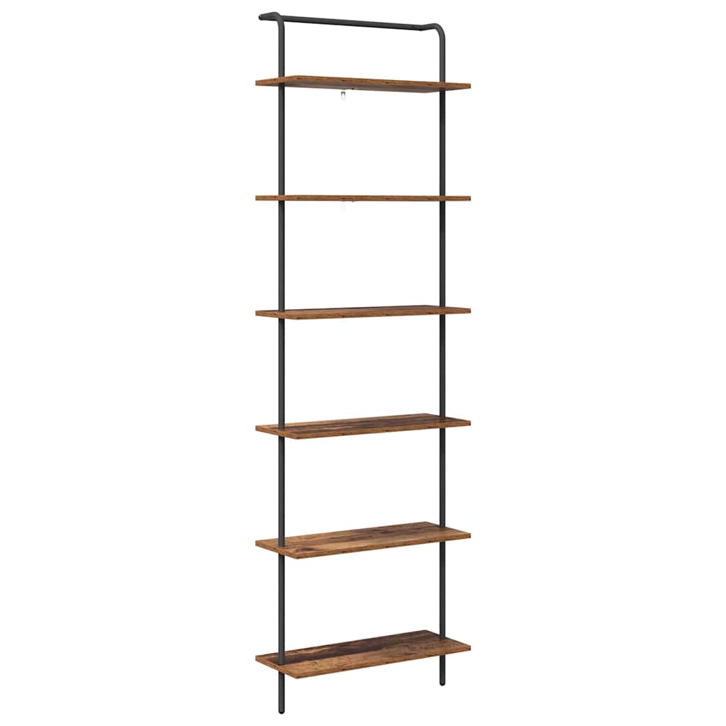 Boekenkast Oudhout 60 x 24 x 203 cm Bewerkt hout is nu te koop bij PeponiXL, paradijselijk wonen!