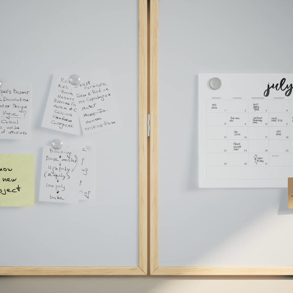 Magnetisch whiteboard Wit 100 x 1.4 x 100 cm Massief grenenhout is nu te koop bij PeponiXL, paradijselijk wonen!