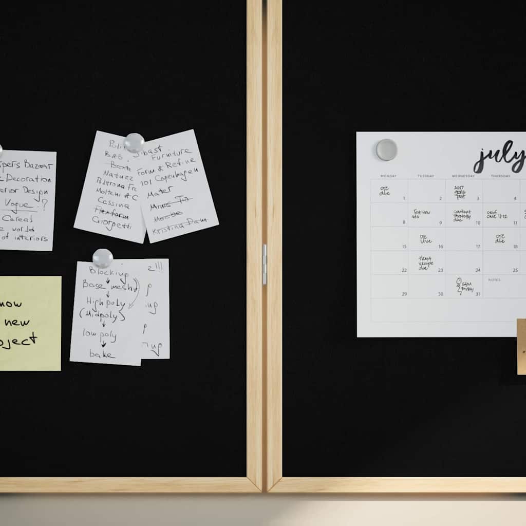 Bulletinbord Zwart 80 x 80 x 1.4 cm Massief grenenhout is nu te koop bij PeponiXL, paradijselijk wonen!