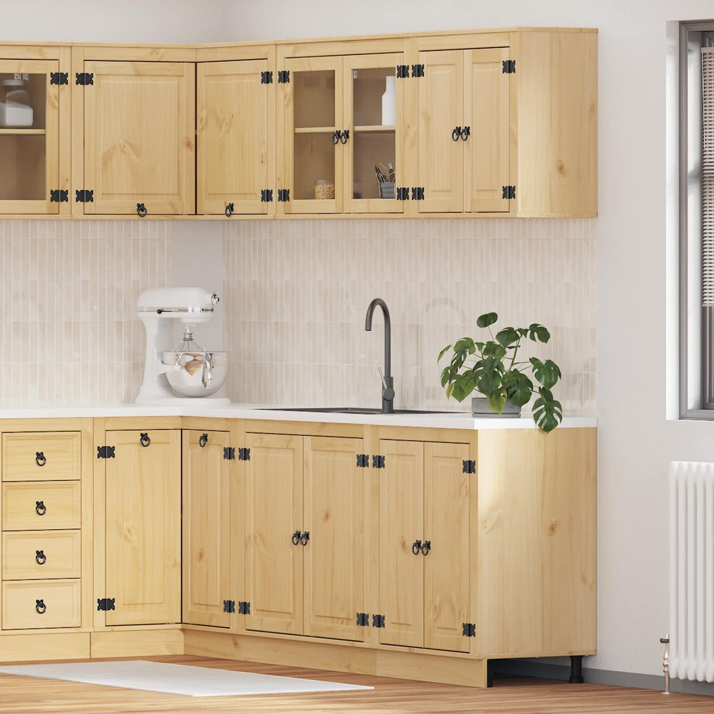 Kast met plank SKI 4 pcs HoningBruin Massief grenenhout is nu te koop bij PeponiXL, paradijselijk wonen!